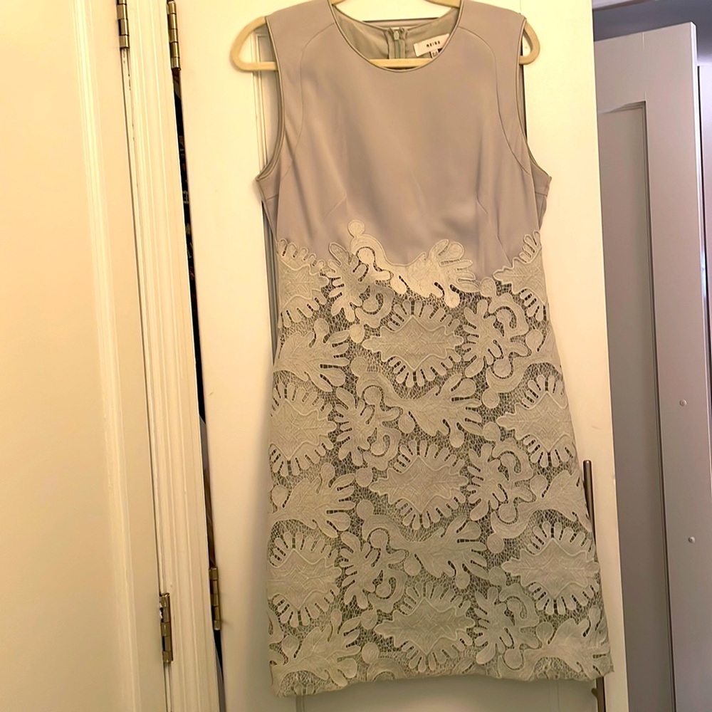 New Reiss Grey & Mint Lace Dress Size 10